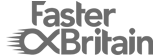 Faster Britain logo representing enhanced business broadband connectivity solutions by GBIS Communications.